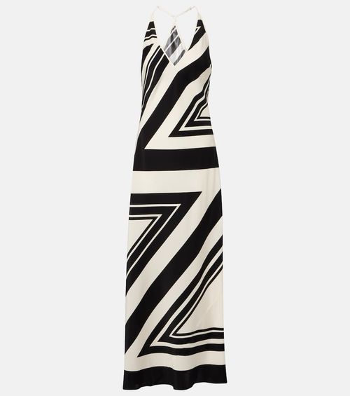 Pietra printed silk crêpe maxi dress