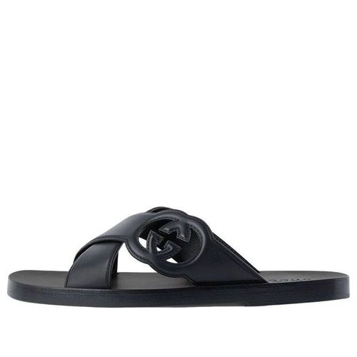 Interlocking G Slide Sandals 'Black'