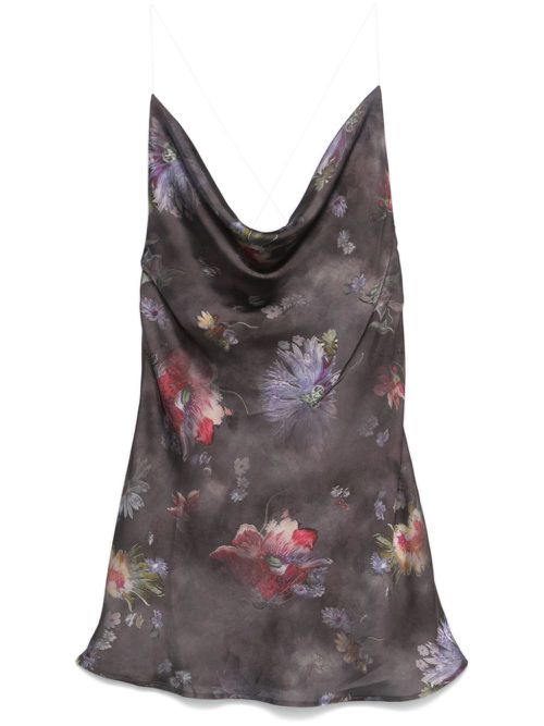 Invisible-strap slip dress - Black
