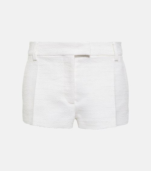 Cotton and wool tweed shorts