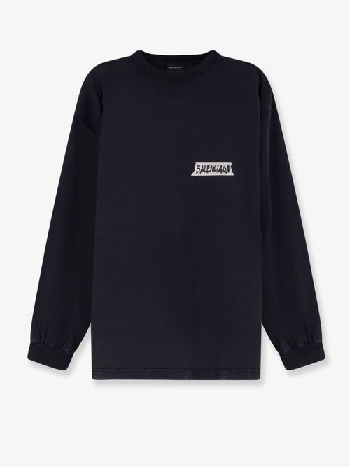 Logo-Embroidered Cotton Sweatshirt — Black