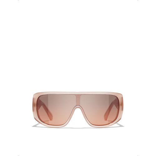 Womens Pink Shield Sunglasses