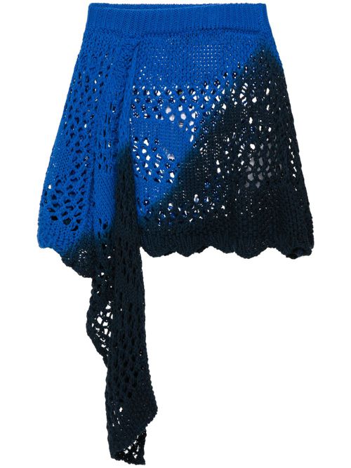 Draped-detail knitted skirt - Blue