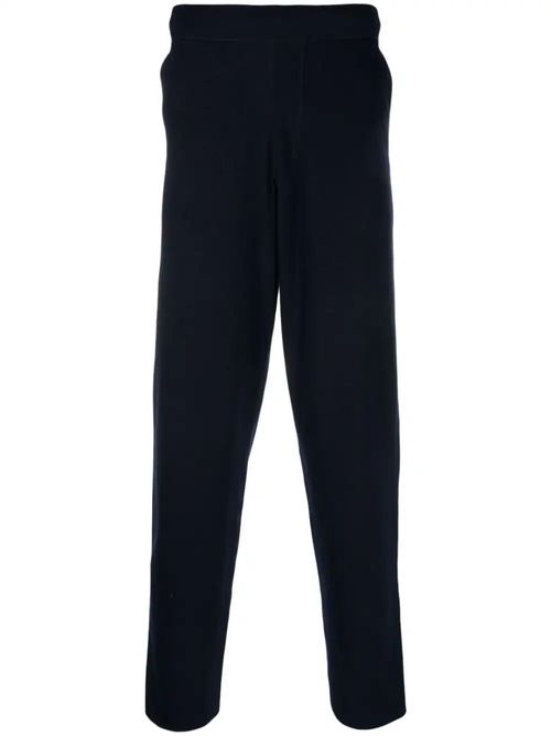 Drawstring-Fastening Track Joggers — Black