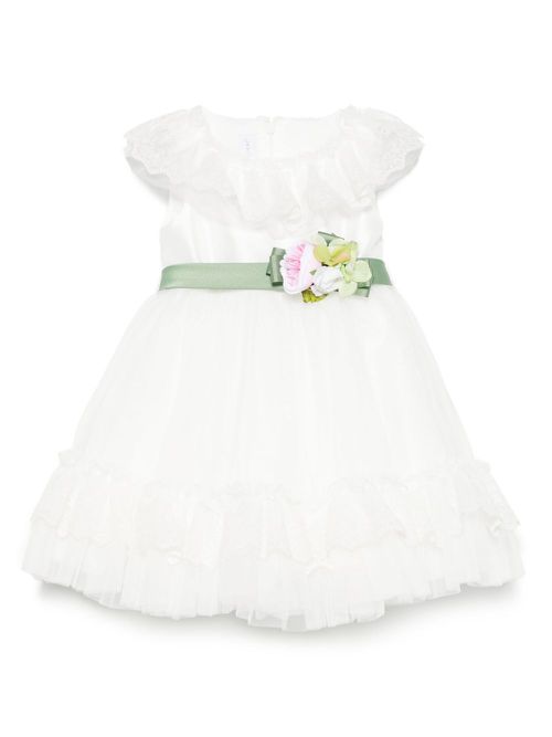 Colorichiari floral-appliqué dress - White