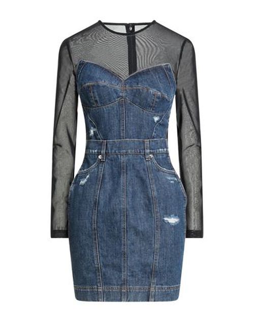 Woman Mini dress Blue Size 0 Cotton, Polyamide, Elastane