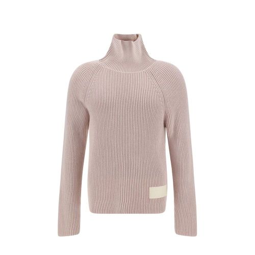 Ribbed Cotton-Wool Turtleneck — Beige
