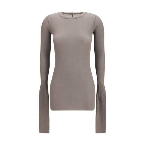 Ribbed Viscose T-shirt — Gray