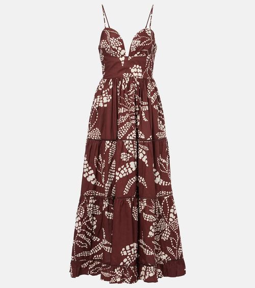 Milena printed tiered maxi dress