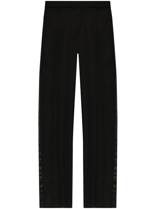 Wide-leg tuxedo trousers - Black