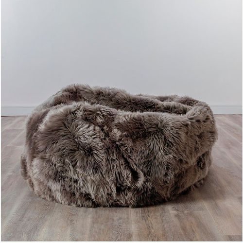 XXL Luxurious Grey Sheepskin Beanbag