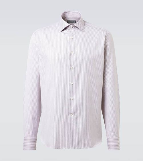 Striped cotton-blend shirt