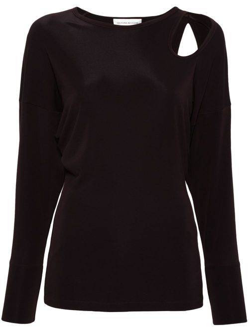 Cut-out jersey top - Purple