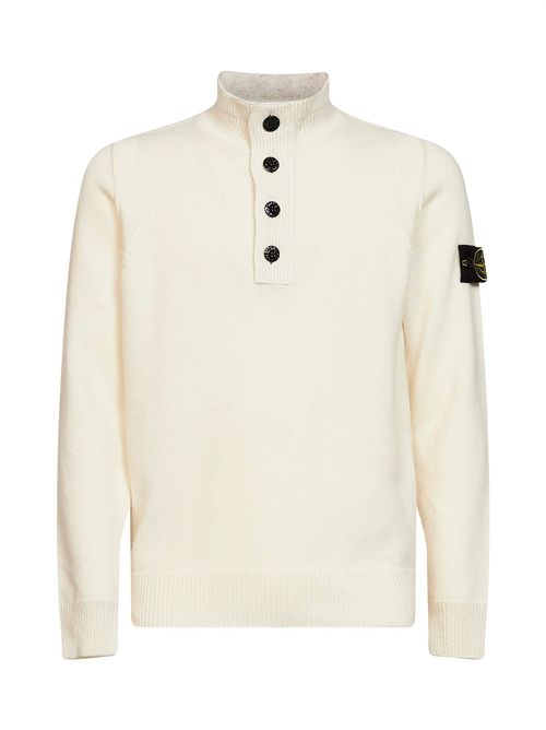 Virgin Wool Zip-Up Sweater — Ivory