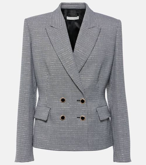 Houndstooth wool-blend jacket