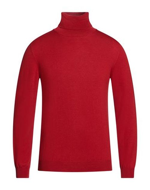 Man Turtleneck Red Size 42 Virgin Wool, Polyamide