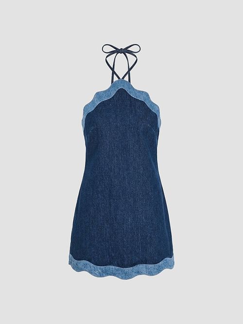 Women's Tasia Denim Halter Mini Dress - Montana Mix