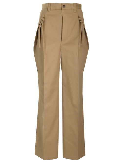 Beige Pants With Pleats