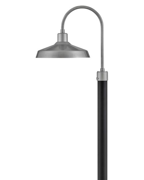 Antique Brushed Aluminum LED Post Top or Pier Mount Lantern from the Forge Collection