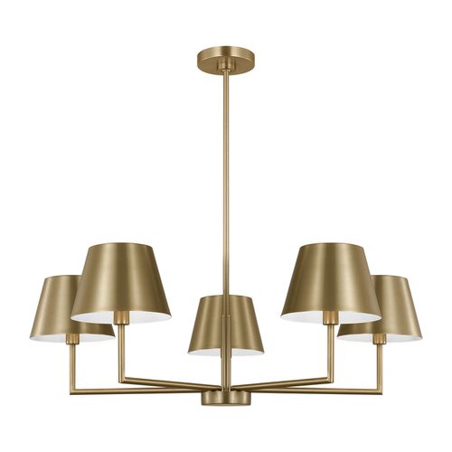 Satin Brass Chandelier from the Ender Collection