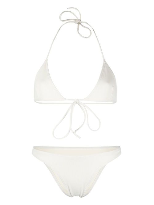 Front tie-fastening detail bikini set - Neutrals