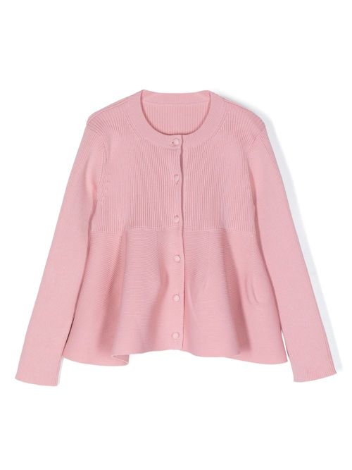 A-line ribbed cardigan - Pink