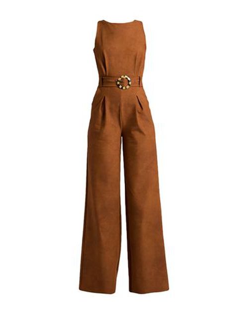 Woman Jumpsuit Brown Size 8 Polyamide, Elastane
