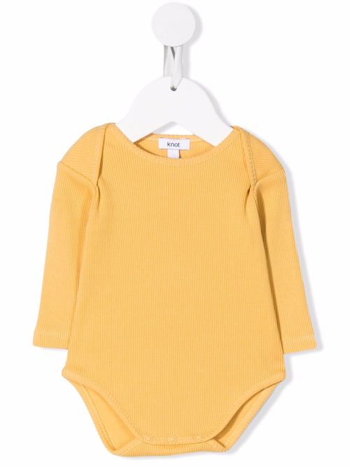 Round neck long-sleeved romper - Yellow