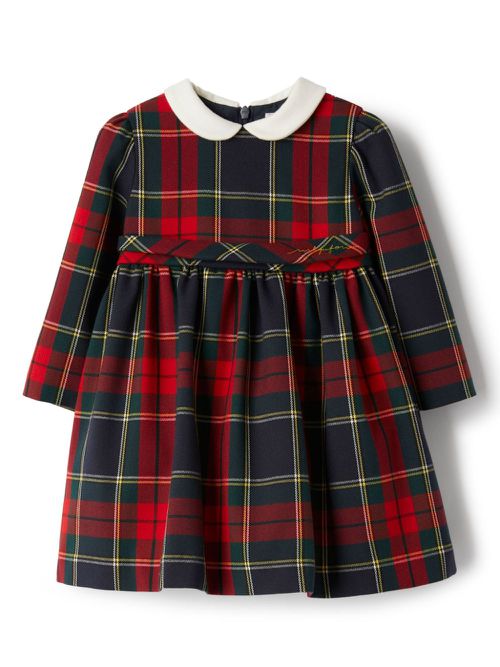 Tartan-checked dress - Red
