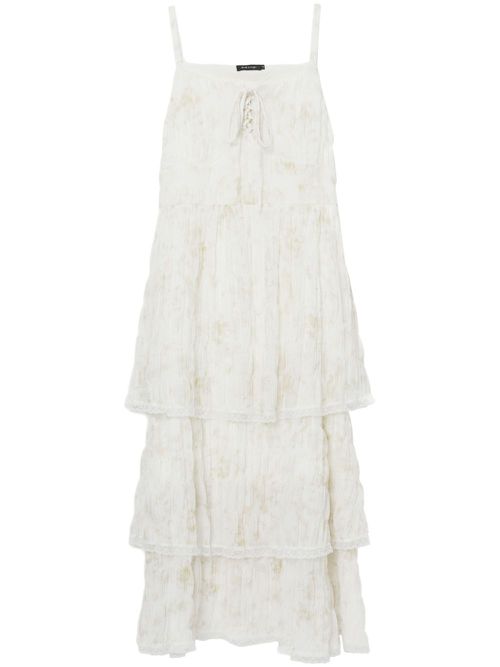 Floral-print layered midi dress - Neutrals