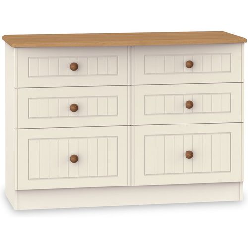 Brixham Country Cream 6 Drawer Wide Storage Chest | Roseland