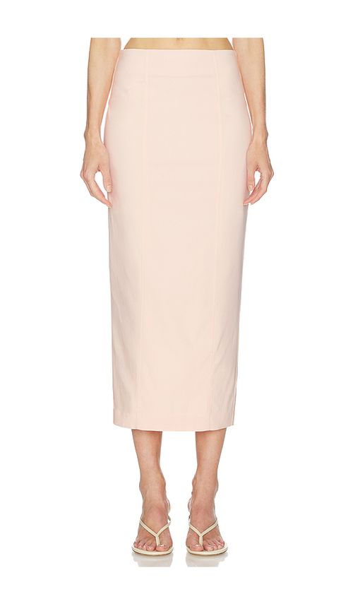 Camila Coelho Aurora Midi Skirt in Pink. XXS. Also in XS, S, M