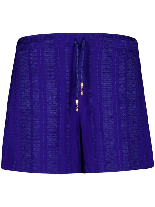 Paxi drawstring-waist textured shorts - Blue