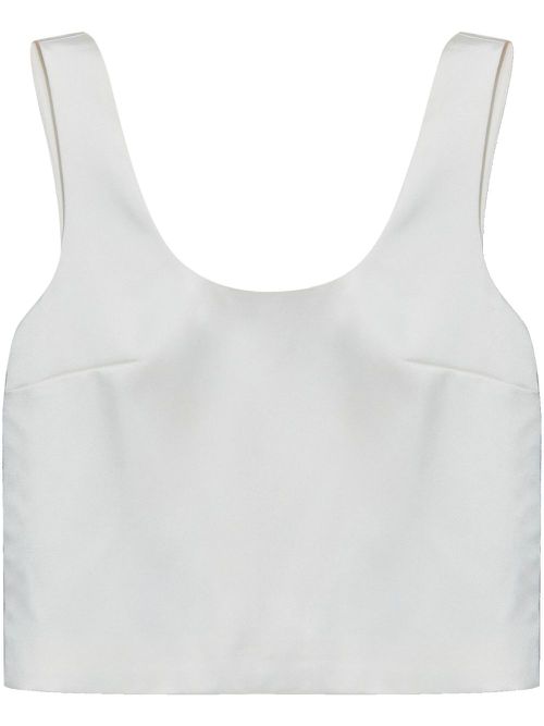 Bonded satin vest - White