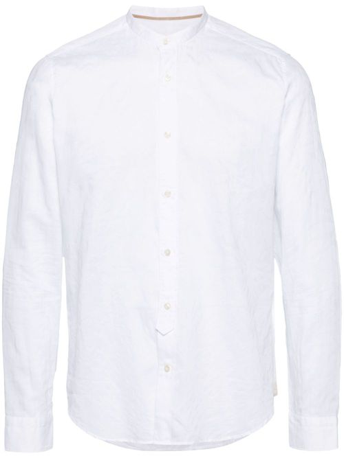 Band-collar cotton shirt - White