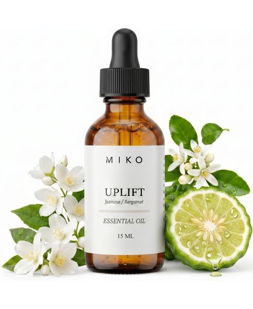 Uplift Essential Oil Blend with Jasmine and Bergamot for Energy and Clarity Made in Usa 15ml