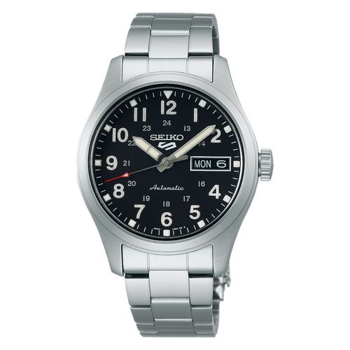 5 Sports Automatic Black Dial Unisex Watch SRPJ81