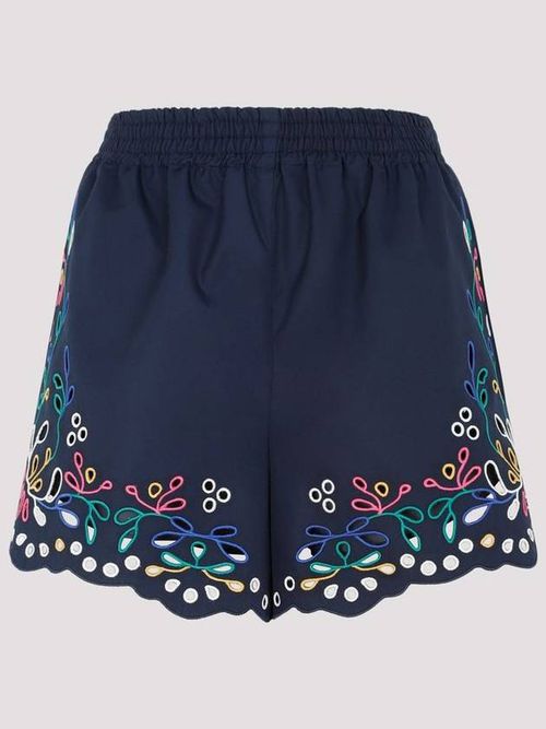 Broderie anglaise mini shorts - Blue
