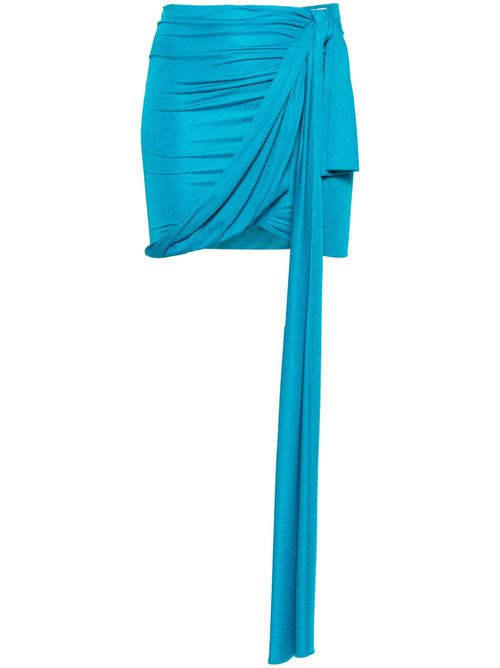Draped jersey miniskirt - Blue
