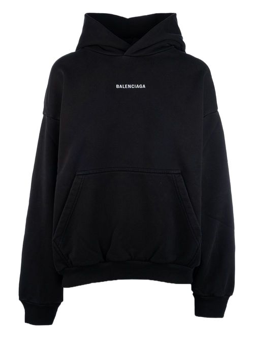 Logo-print hoodie - Black