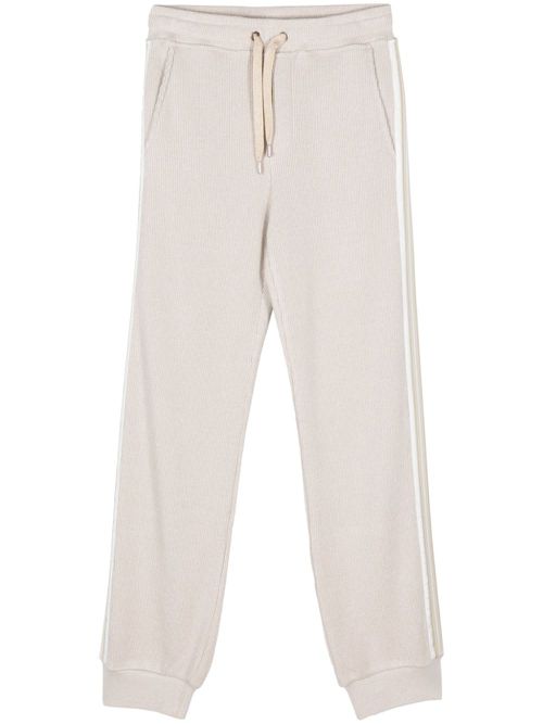 Ribbed-knit sweatpants - Neutrals