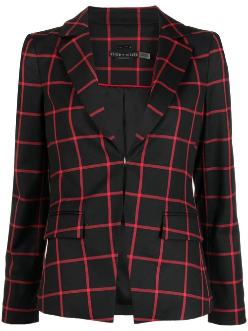 Mya grid-print blazer - Black