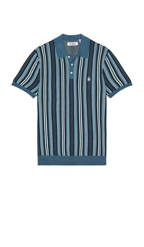 Original Penguin Vertical Stripe Polo in Blue. M. Also in L, S, XL/1X