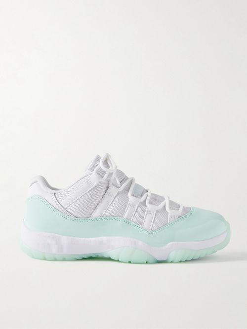 Air Jordan 11 Retro Patent And Smooth Leather-trimmed Mesh Sneakers - Green