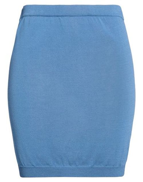 Woman Mini skirt Slate blue Size 1 Cotton