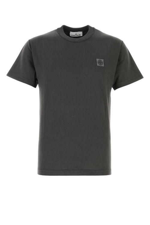Logo-Embroidered Cotton T-shirt — Gray