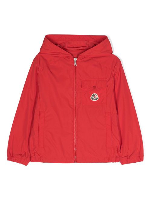 Ebo logo-print rain jacket - Red
