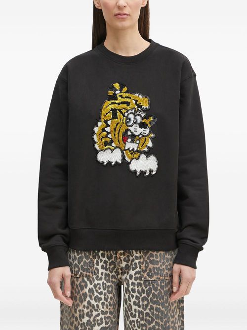 Sequin-embellished sweatshirt - Black