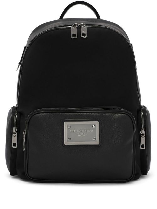 Logo-plaque backpack - Black
