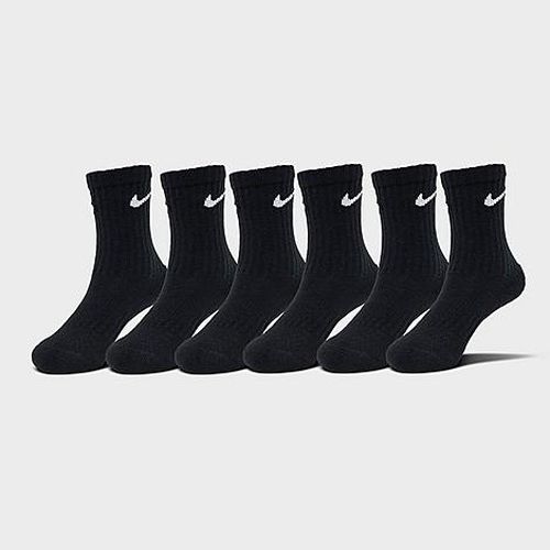 Kids Toddler Dri-FIT Crew Socks (6-Pack) in Black